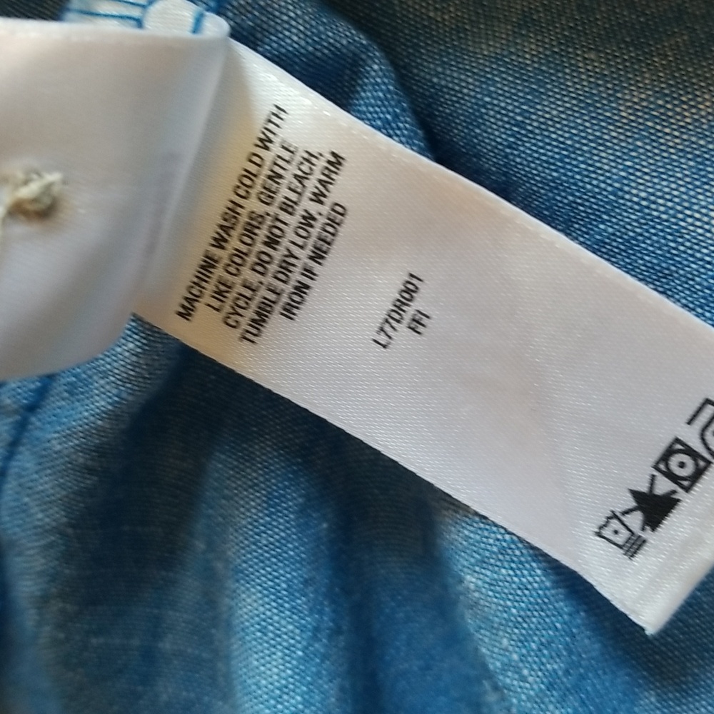 Cabela's Blue Denim Long Sleeve Chambray Shirt Dress Size Small Petite - Picture 12 of 12